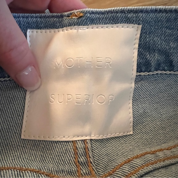 NWOT MOTHER HIGH WAISTED HIkER HOVER UNDONE HEM ON MY KNEES WASH - Picture 4 of 9